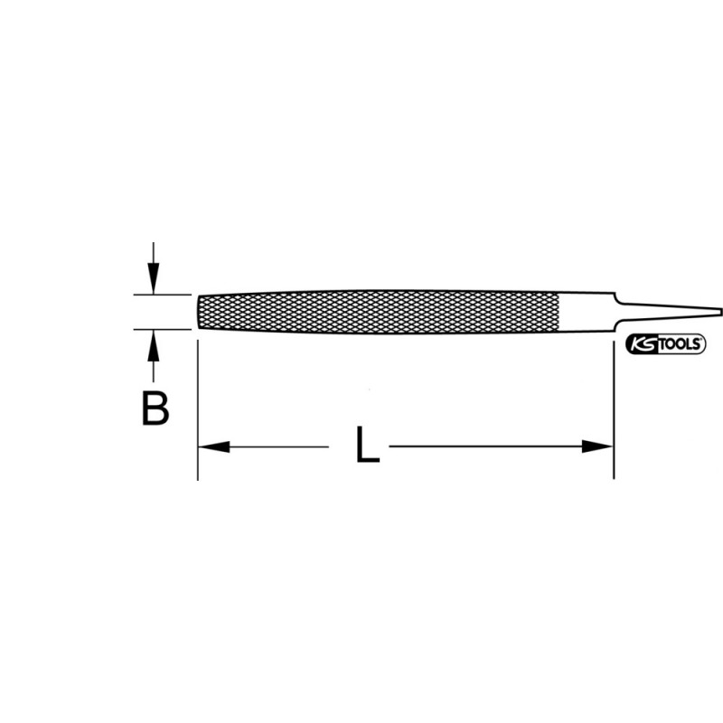 Lime demi-ronde douce sans manche, L.250 mm KS Tools | 161.0116