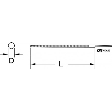 Lime ronde bâtarde sans manche, L.250 mm KS Tools | 161.0226