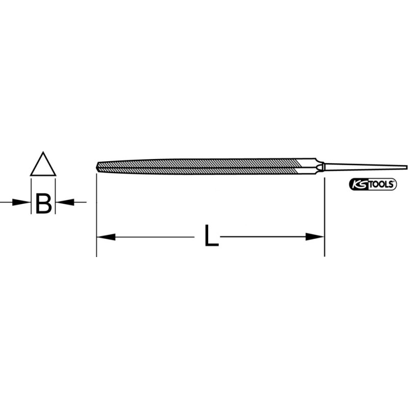 Lime triangulaire bâtarde sans manche, L.250 mm KS Tools | 161.0426