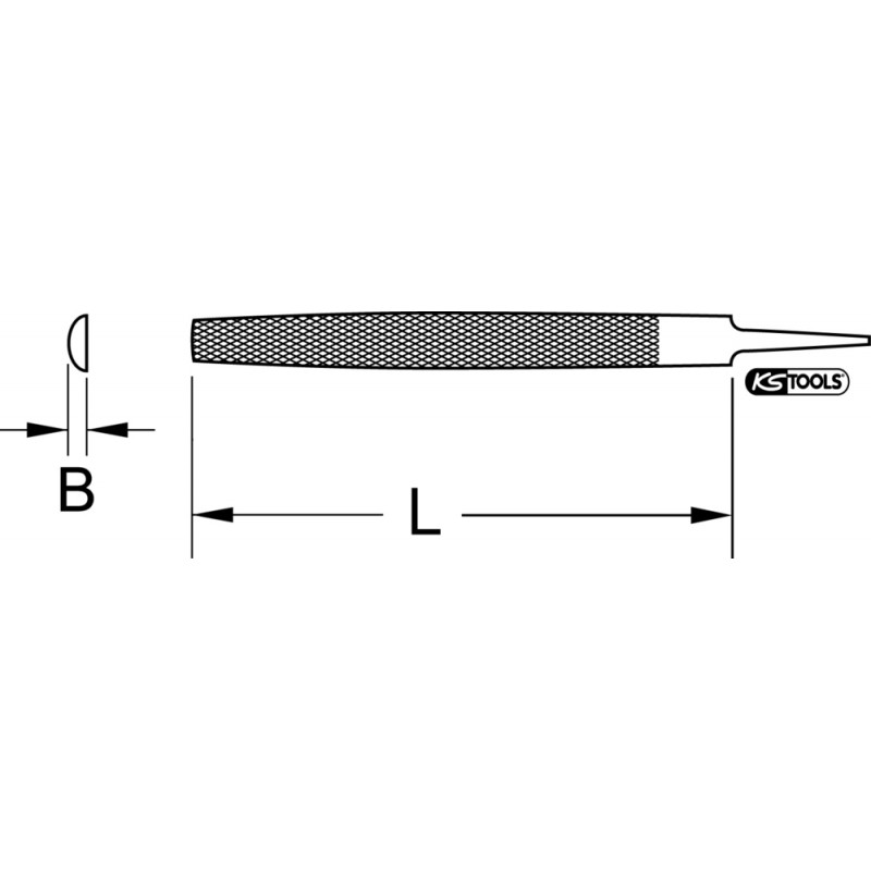 Râpe demi-ronde bâtarde sans manche, L.300 mm KS Tools | 161.0527