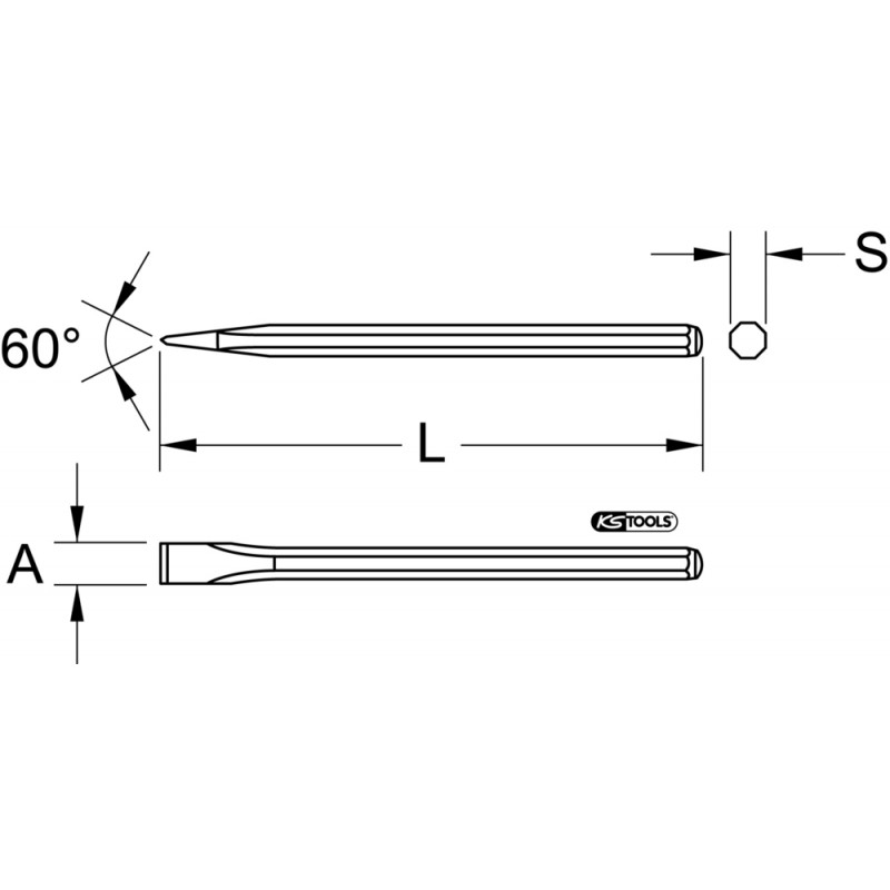 Ciseaux électricien corps octogonal - Ø 10 mm - L.250 mm KS Tools | 156.0557
