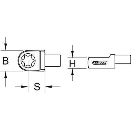 Adaptateur E-TORX®, E12 - 9x12 mm KS Tools | 516.3012