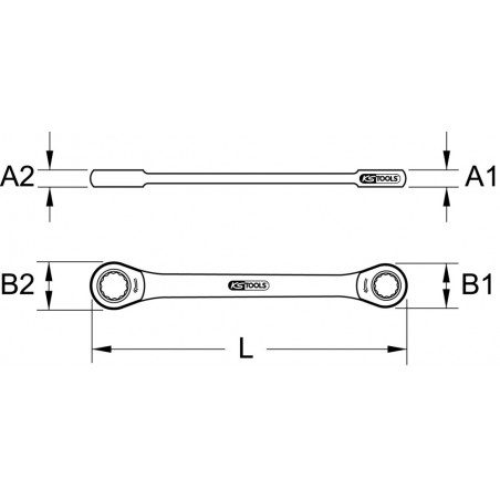 Clé polygonale à cliquet GEARplus®, 11/16''x3/4'' mm KS Tools | 503.4405