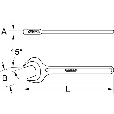 Clé à fourches simple brunie, 38 mm KS Tools | 517.0538
