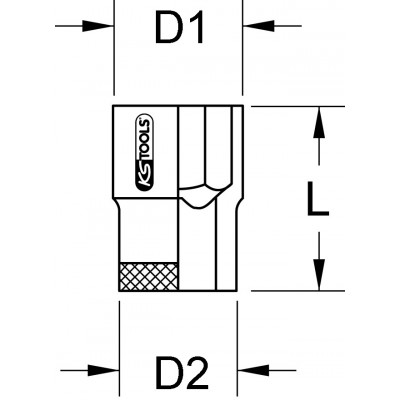 Douille TITANplus 6 pans 3/8'', 19mm KS Tools | 965.3819