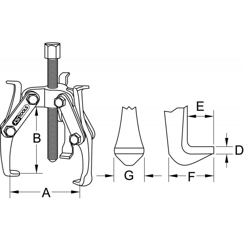 Extracteur universel à 3 griffes 40-220 mm KS Tools | 630.3002