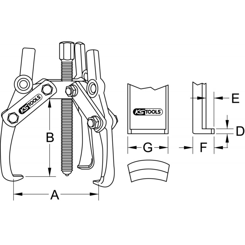 Extracteur universel à 3 griffes 20-230 mm KS Tools | 630.3402