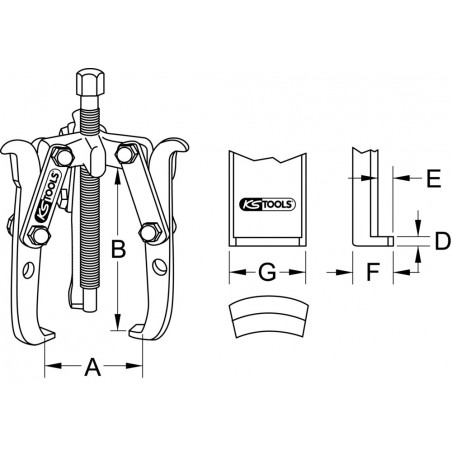 Extracteur 2 et 3 griffes 6'' KS Tools | 700.1130