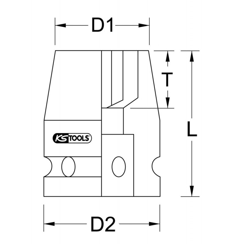 Douille à chocs 6 pans 1/2'', 1.1/8'' KS Tools | 515.0052
