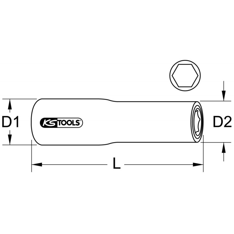 Douille longue isolée, 1/2'' - 30 mm KS Tools | 117.1349