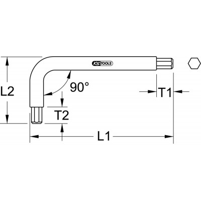 Clé mâle 6 pans TITANplus 1/4'' mm, L. 95mm KS Tools | 965.0510
