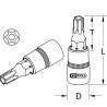 Douille tournevis ULTIMATE TORX percé 3/8", L.50 mm - T15" - KS Tools | 922.3941