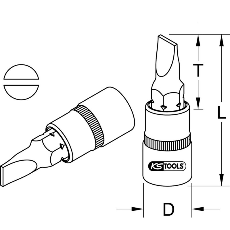 Douille tournevis ULTIMATE 3/8" Fente, L.50 mm - 5,5 mm" - KS Tools | 922.3877