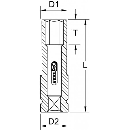 Douille 1/2" ROUGE 21MM - KS Tools | 515.1076