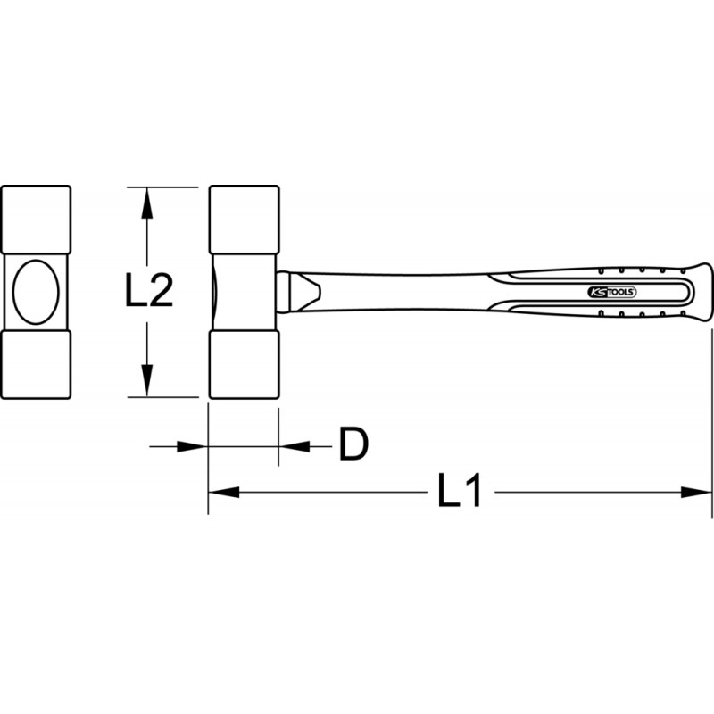 Marteaux de mécanicien double face 500g AL-BR - Antidéflagrant KS Tools | 967.2121