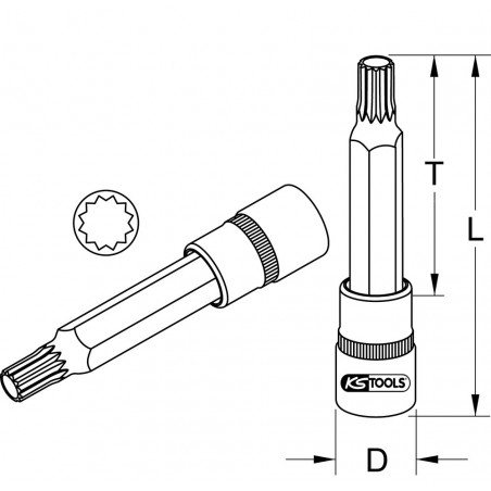Douille tournevis ULTIMATE XZN 1/2", L.110 mm - M10" - KS Tools | 922.1722