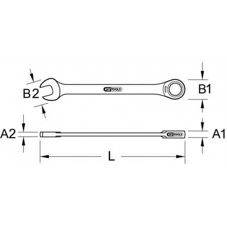 Clé mixte à cliquet GEARplus®, 22 mm KS Tools | 503.4222