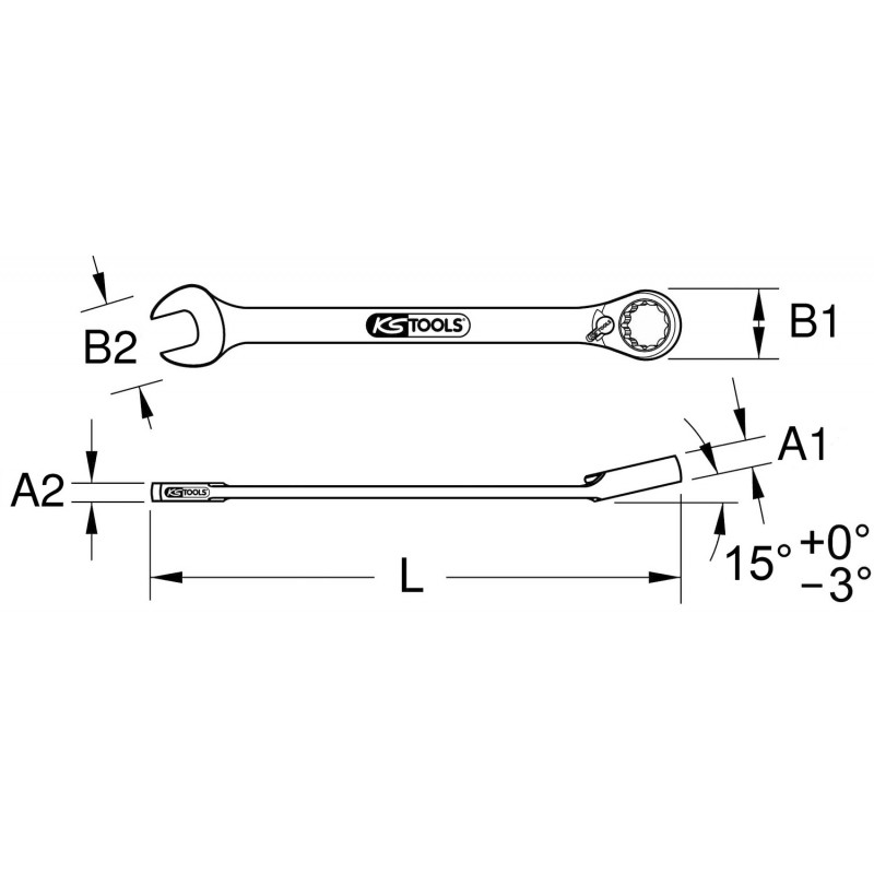 Clé mixte à cliquet DUO GEAR®, 13 mm KS Tools | 503.5913