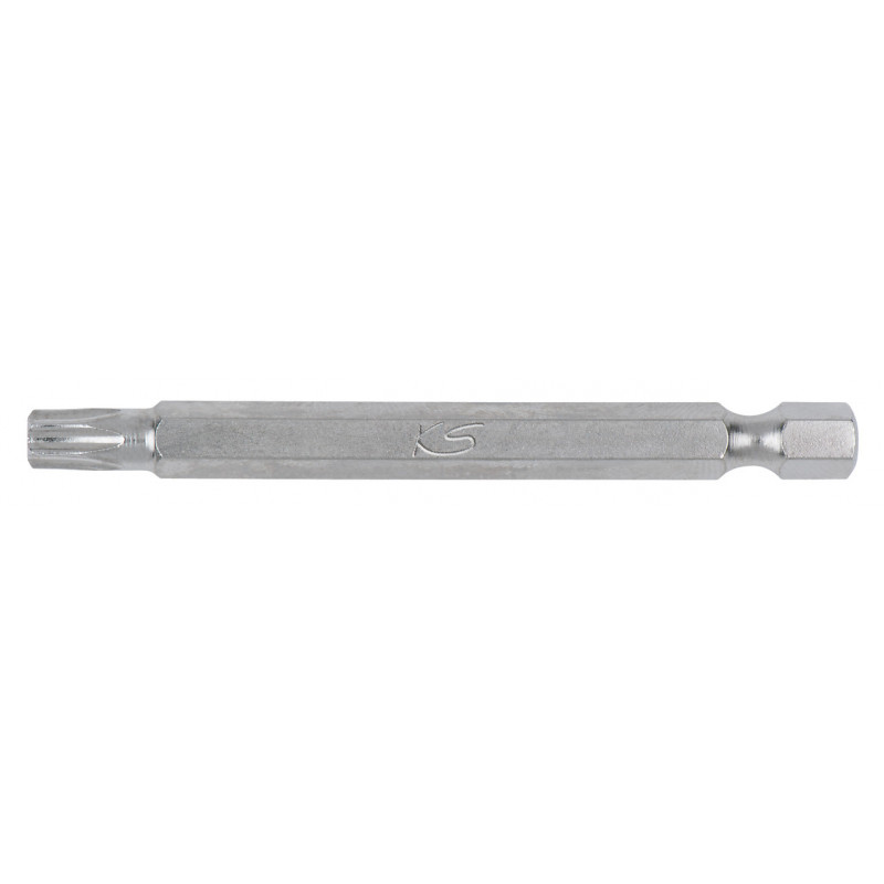 Boite de 5 embouts de vissage TORX percé, L.75 mm - 1/4" - T10" - KS Tools | 911.7702