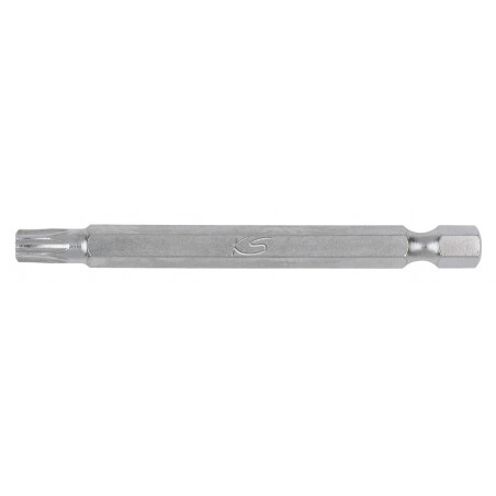 Boite de 5 embouts de vissage TORX percé, L.75 mm - 1/4" - T10" - KS Tools | 911.7702