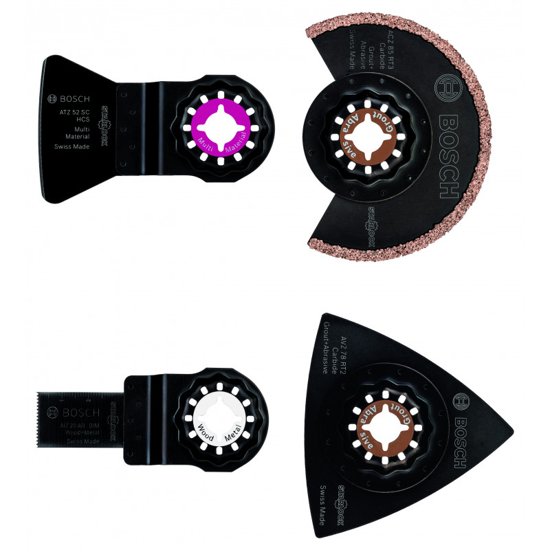 Kit 4 acc Starlock Carrelage - sciage/déjointage/grattage - BOSCH | 2 609 256 978