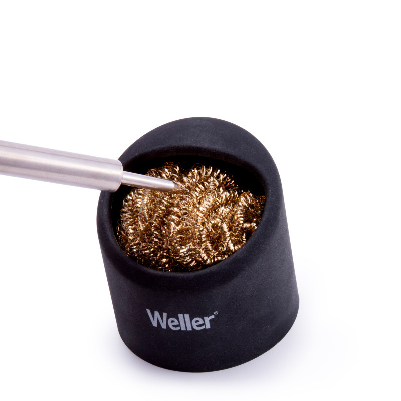 Weller Éponge de nettoyage en laiton pour pannes de fer à souder avec support en silicone - Weller | WLACCBSH-02