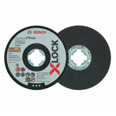 Disques à tronçonner X-LOCK Standard for Inox 115 x 1,0 x 22.23 mm - BOSCH | 2 609 25C 118