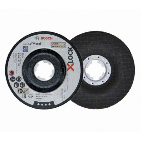 Disques abrasifs X-LOCK Expert for Metal à 30 T BF, 115 mm, 6,0 mm - BOSCH | 2 609 25C 122