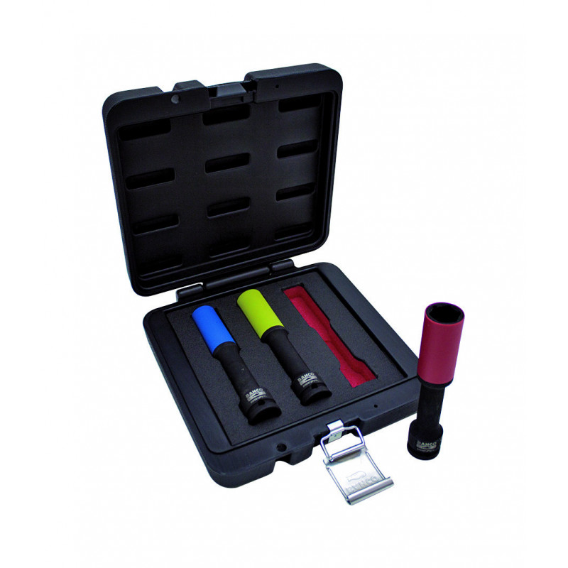 Coffret de 3 douilles à chocs longues pour roues 17, 19 et 21 mm - Bahco | BWSS12P3L