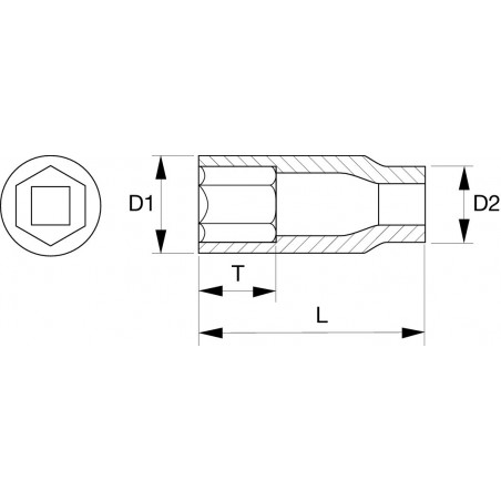DOUILLE JANTE 1/2 22 - Bahco | BWSS12P522
