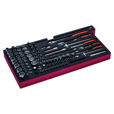 Jeu d’outils échelle métrique, module mousse pour caisses à outils 1483K & 1483KHD - 95 pcs - Bahco | FF3A09