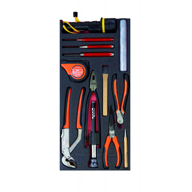 Jeu d’outils en pouces, module mousse pour caisses à outils 1483K & 1483KHD - 12 pcs - Bahco | FF3A16