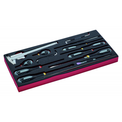Jeu d’outils en pouces, module mousse pour nos caisses à outils métalliques 1483K & 1483KHD - 16 pcs - Bahco | FF3A06