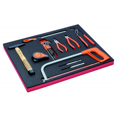 Kit d'outils pince/frappe/mesure, module mousse 3/3 Fit&Go - 18 pcs - Bahco | FF1A03