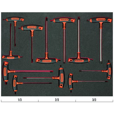 Jeu de tournevis avec manche en T pour vis 6 pans/TORX, 3/3 Fit&Go - 12 pcs - Bahco | FF1A1011