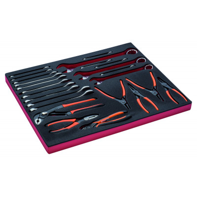 Jeu de clés mixtes et pinces, module mousse 3/3 Fit&Go - 82 pcs - Bahco | FF1A102