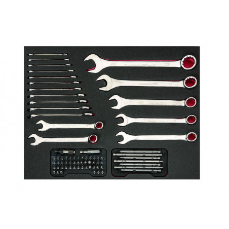 Jeu de clés et d'embouts, module mousse 3/3 Fit&Go - 19 pcs - Bahco | FF1A104