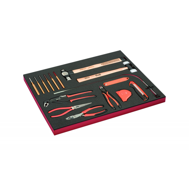 Module mousse Fit&Go 3/3, outils de frappe et de coupe, pinces, outil de préhension - 25 Pcs - Bahco | FF1A189