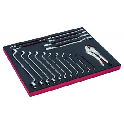 Jeu de clés polygonales doubles/cliquets à douille doubles, module mousse 3/3 Fit&Go - 18 pcs - Bahco | FF1A20