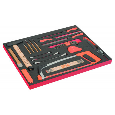 Module mousse Fit&Go 3/3 marquage laser, outils de frappe et de coupe, limes - 36 Pcs - Bahco | FF1A216LM