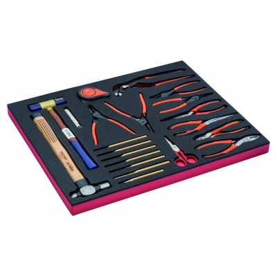 Jeu de mètre ruban/outils de frappe/pinces, module mousse 3/3 Fit&Go - 21 pcs - Bahco | FF1A23
