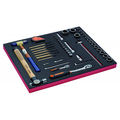 Jeu de douilles et outils de frappe, module mousse 3/3 Fit&Go - 48 pcs - Bahco | FF1A28