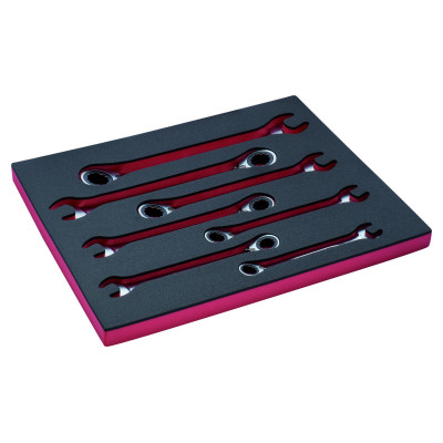 Jeu de clés mixtes à cliquet, module mousse 3/3 Fit&Go - 7 pcs - Bahco | FF1A3002