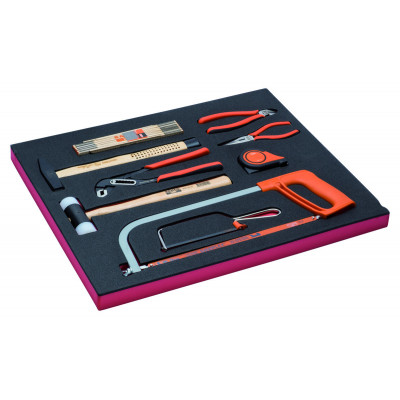 Jeu d'outils de frappe et scies, module mousse 3/3 Fit&Go - 9 pcs - Bahco | FF1A41