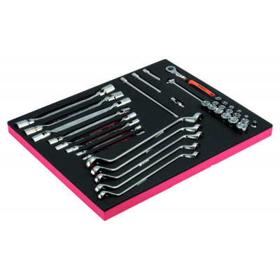 Jeu de douilles/clés, module mousse 3/3 Fit&Go - 36 pcs - Bahco | FF1A5027