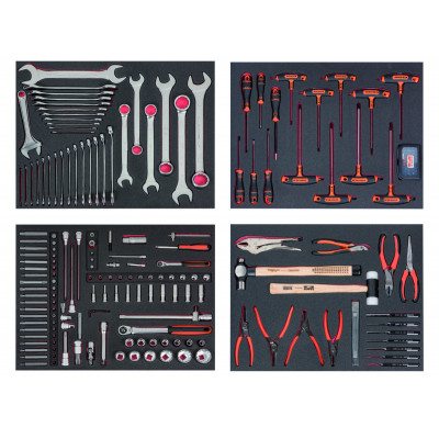 Module de 4 mousses pour maintenance automobile - 177 pcs - Bahco | FF1ASET-AUTO6