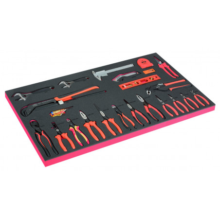 Module mousse pour servante 40", pinces, clés & pied à coulisse - 32 Pcs - Bahco | FF1B05LM
