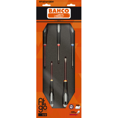Module mousse Fit&Go 1/3, tournevis ERGO™ - 6 Pcs emballage individuel - Bahco | FF1E1012EH