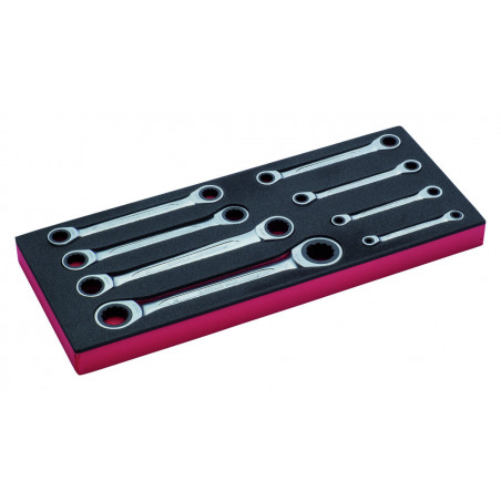 Jeu de clés à cliquet, module mousse 1/3 Fit&Go - 8 pcs - Bahco | FF1E3006