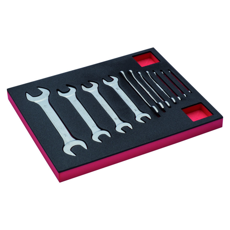 Jeu de clés et de clés à fourche double, module mousse 2/3 Fit&Go - 11 pcs